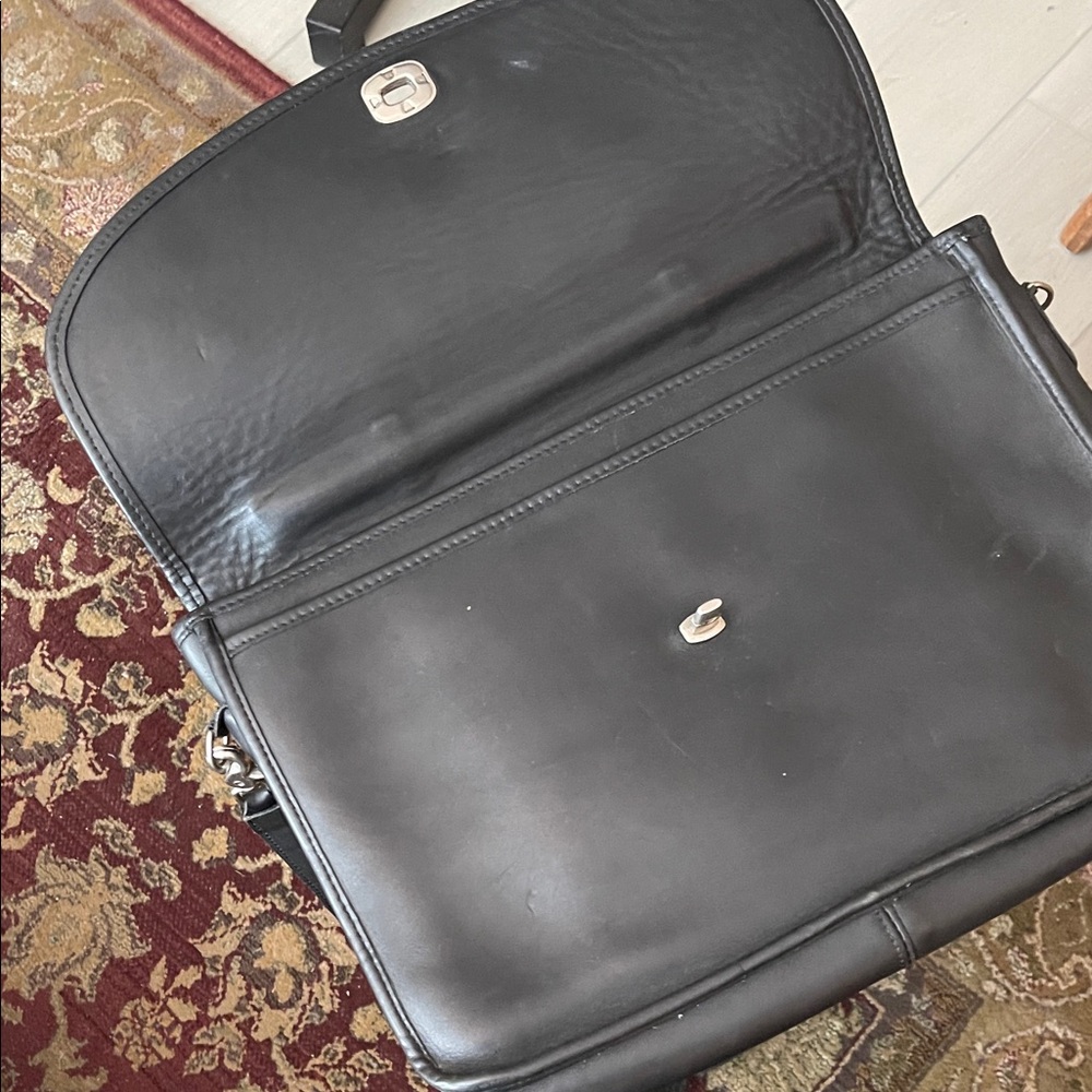 Classic Black Leather Satchel Bag - Picture 10 of 14